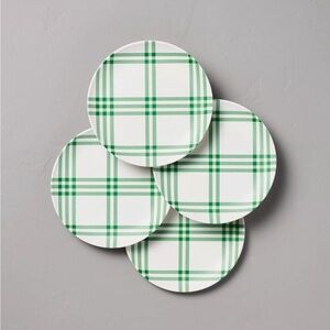 Hearth & Hand Magnolia 4pk 8.8" Tri-Stripe Plaid Melamine Salad Plates G…